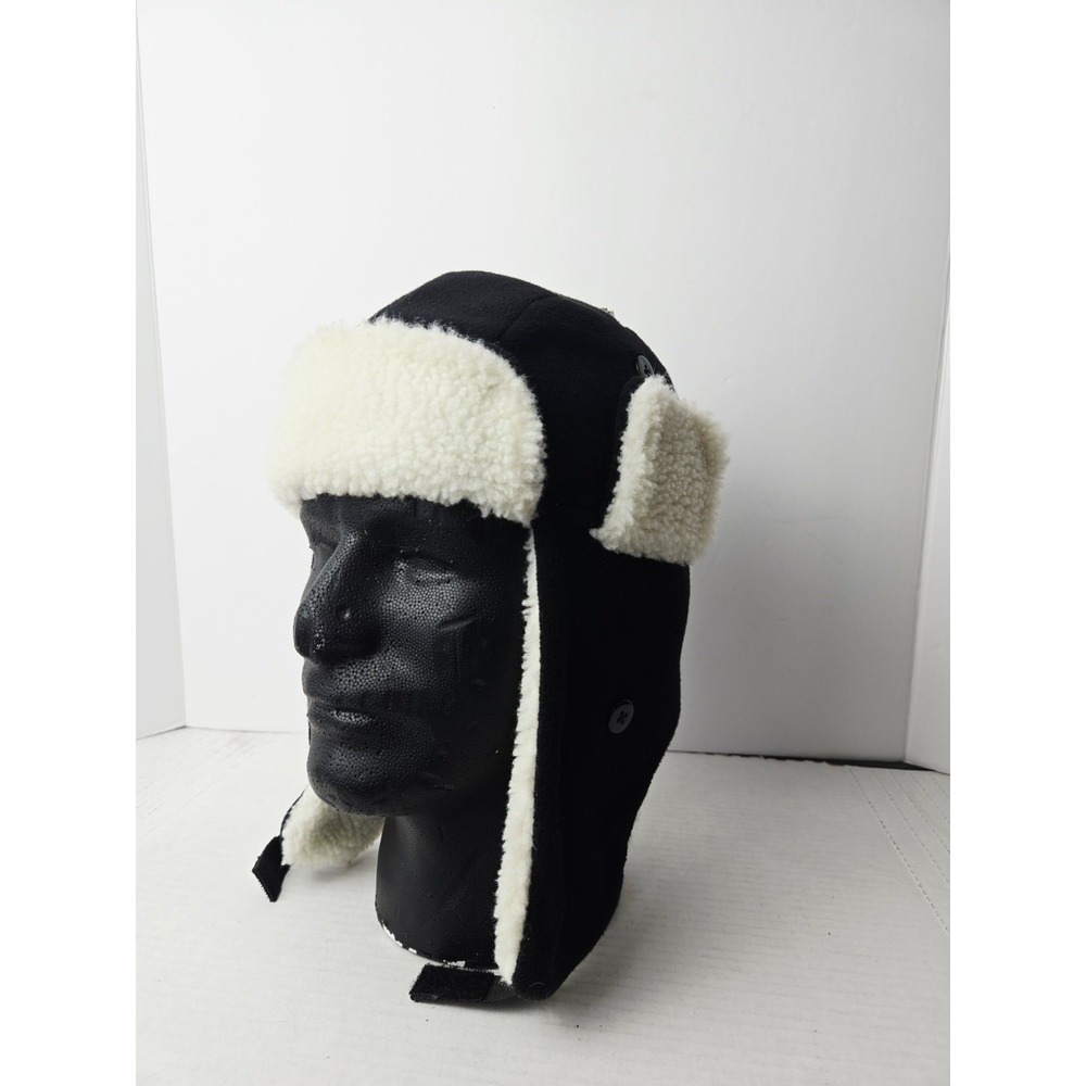 Winter Hat Kids Broner NWT fur trapper black size 6-10 years fleece